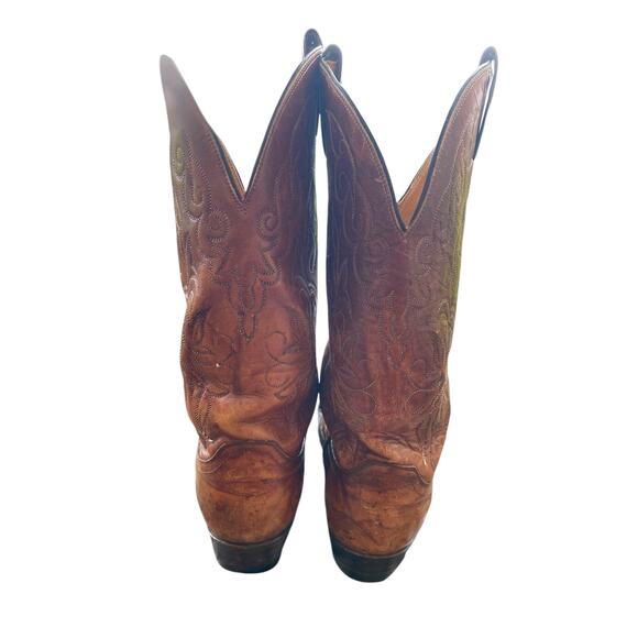 Vtg Justin 1879 Style 1651 Marbled Deerlite Cowboy Boots Mens 9 D Brown Western main image 13